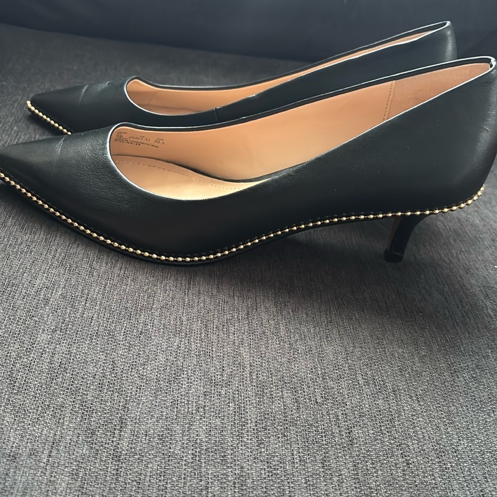 Coach Black Studded Pointed Heels - Picture 4 of 5